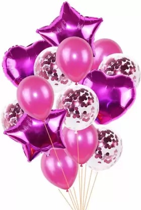 Traders Printed Pink Balloons Bouquet for Birthday/Anniversary/Party Decoration 