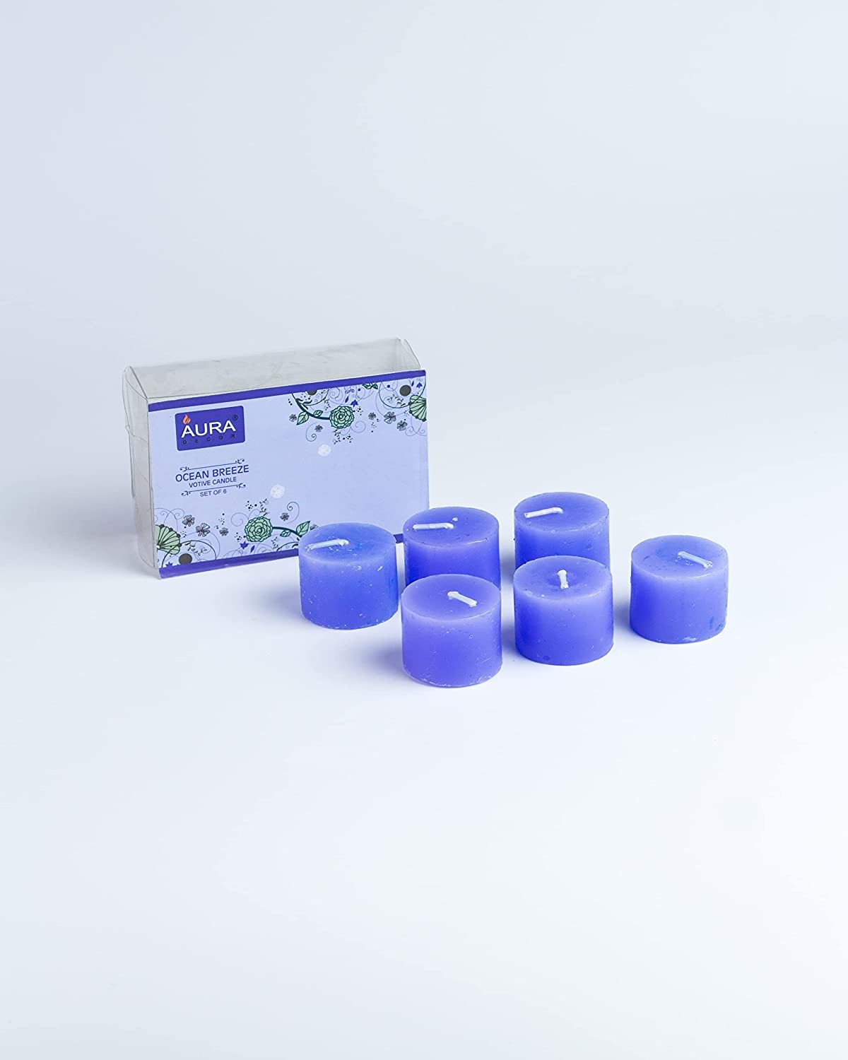 AuraDecor Set of 12 Fragrance Sea Breeze Votive Wax Candles