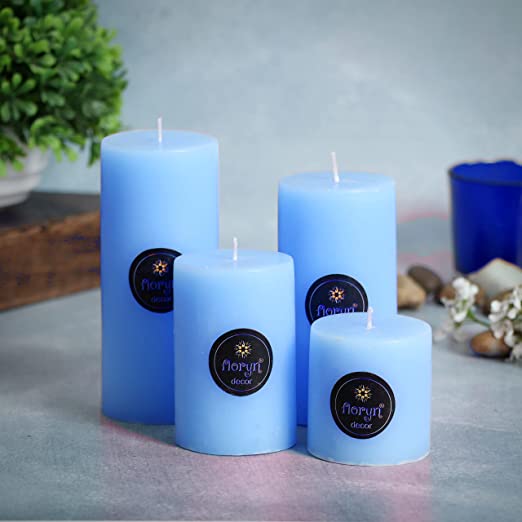  Decor Pillar Candles Set of 4