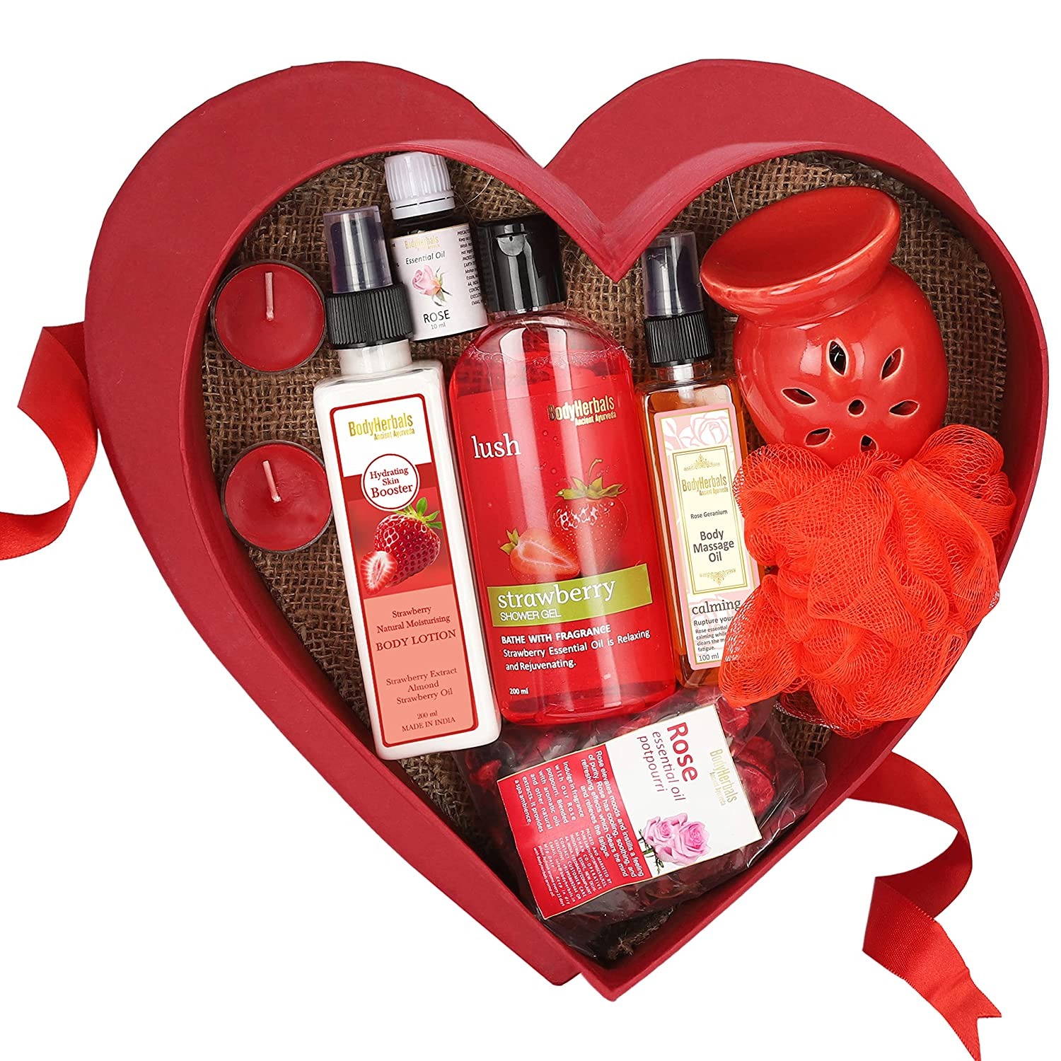 BodyHerbals Strawberry Luxury Bath And Body Spa Hamper 
