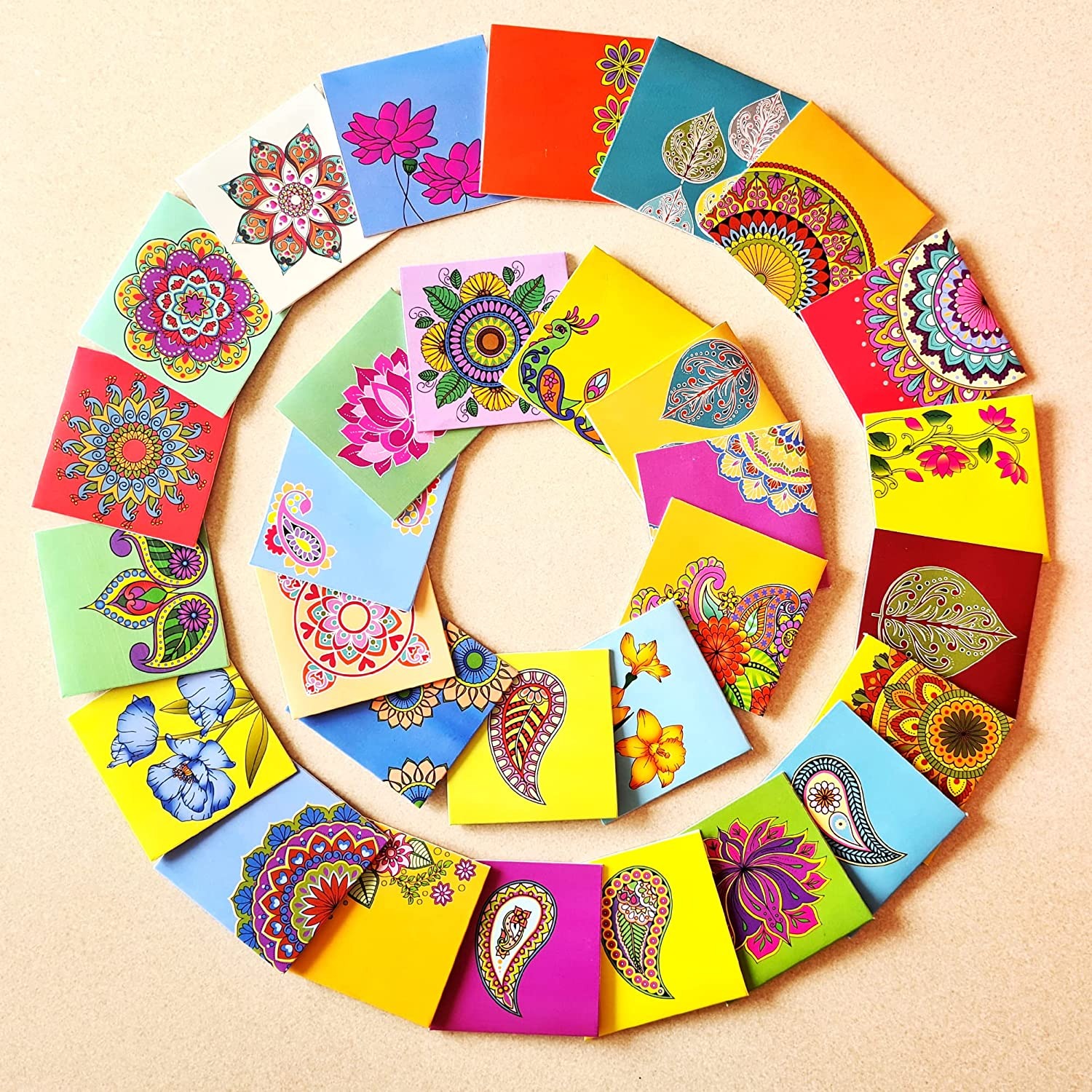 Handmade Gift Tags In Mandala Paisley and Floral Designs