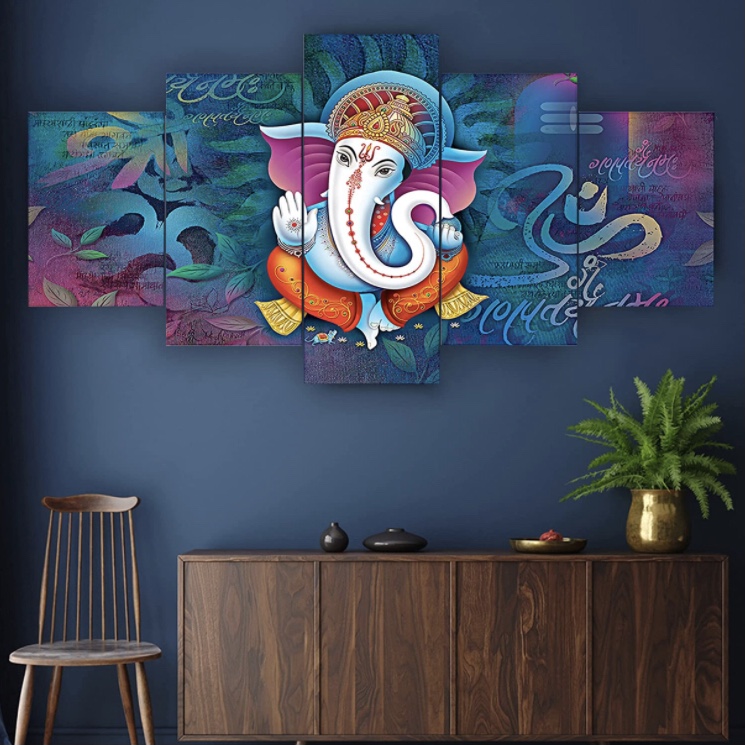 Saumic Craft Set Of 5 Wall Painting With Frame For Home Decoration , Living Room , Office , Hotel Big Size Wall Decor With A Surprise Present Inside 