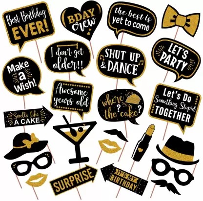 PartyDecoration Happy Birthday Photo Props Set 