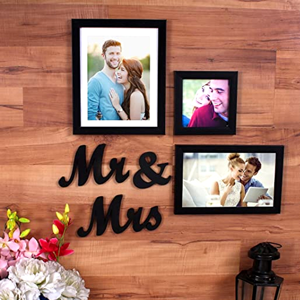 Set of 3 Individual Wall Photo Frames with Mr & Mrs