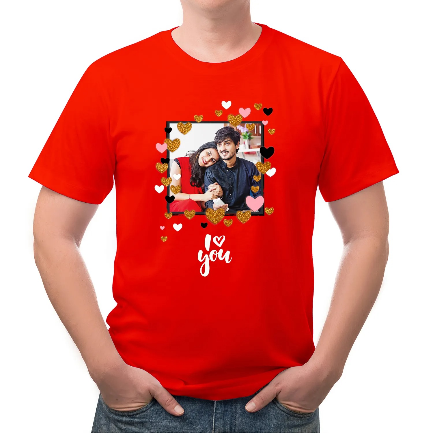 Personalised I Love U Red T-Shirt- Small